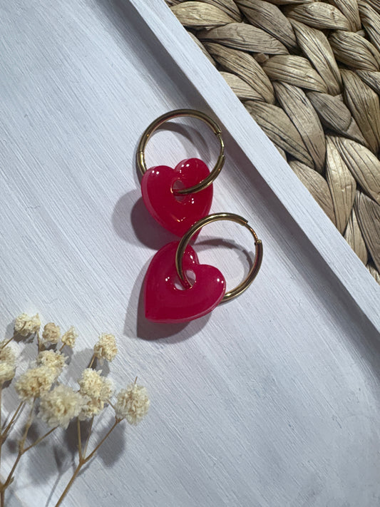 Boucles d'oreilles - Pampilles Coeur