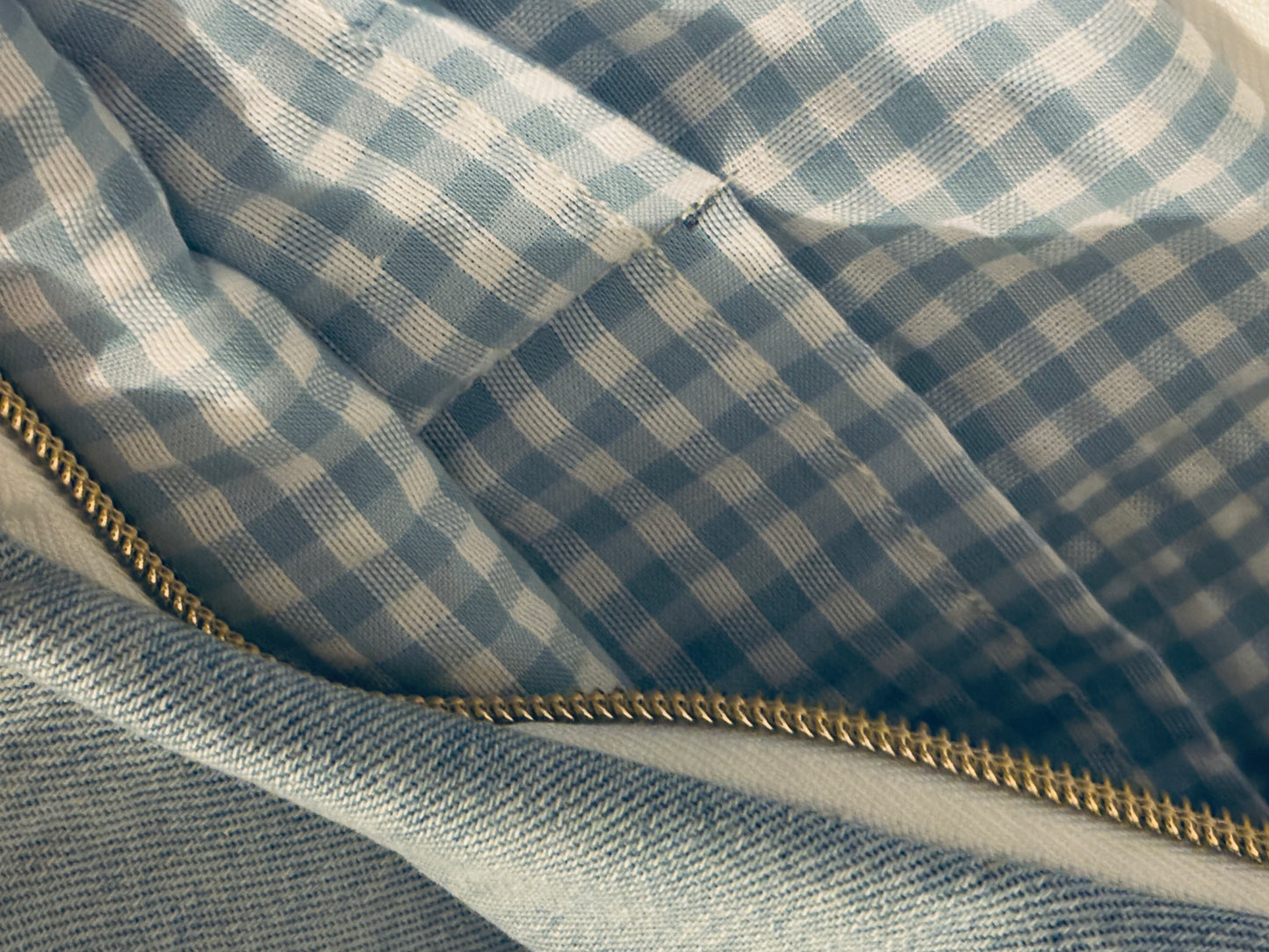 Sac demi-lune en jean recyclé - Bleu Clair