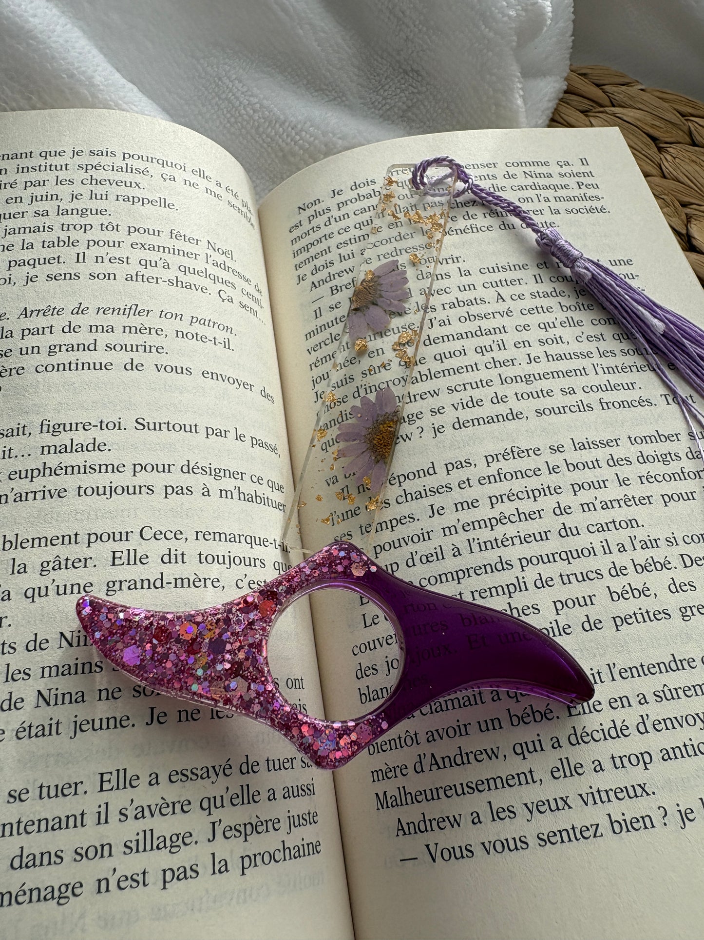 Kit Lecture – Marque-page fleuri & bague de lecture