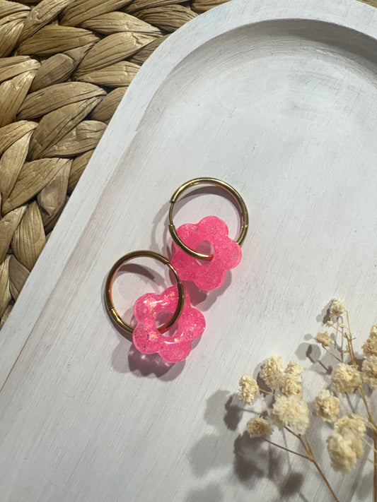 Pampilles Fleur - Rose Paillettes