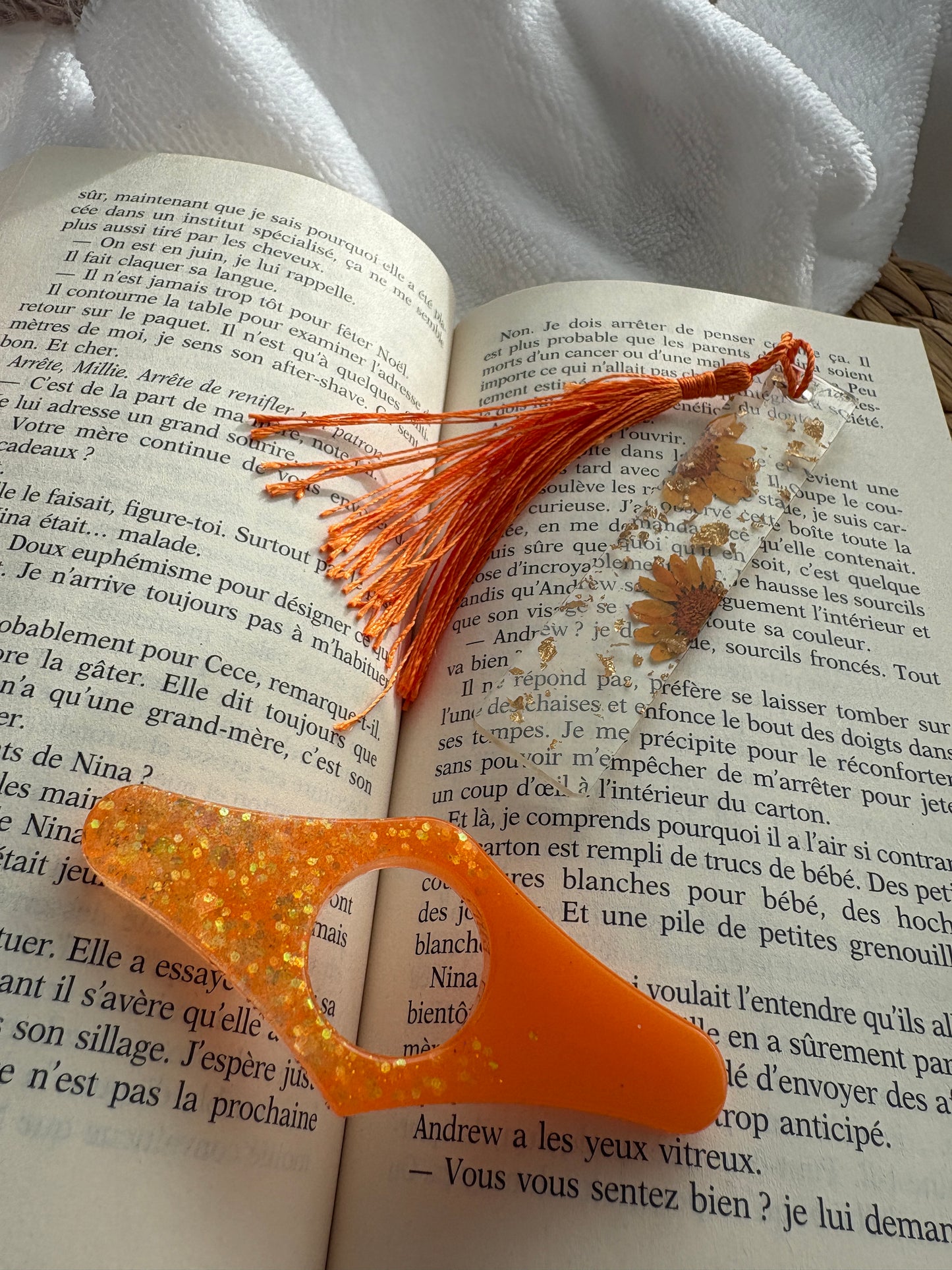 Kit Lecture – Marque-page fleuri & bague de lecture