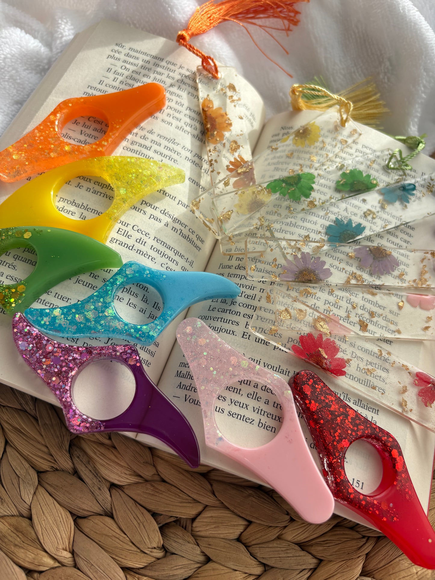 Kit Lecture – Marque-page fleuri & bague de lecture