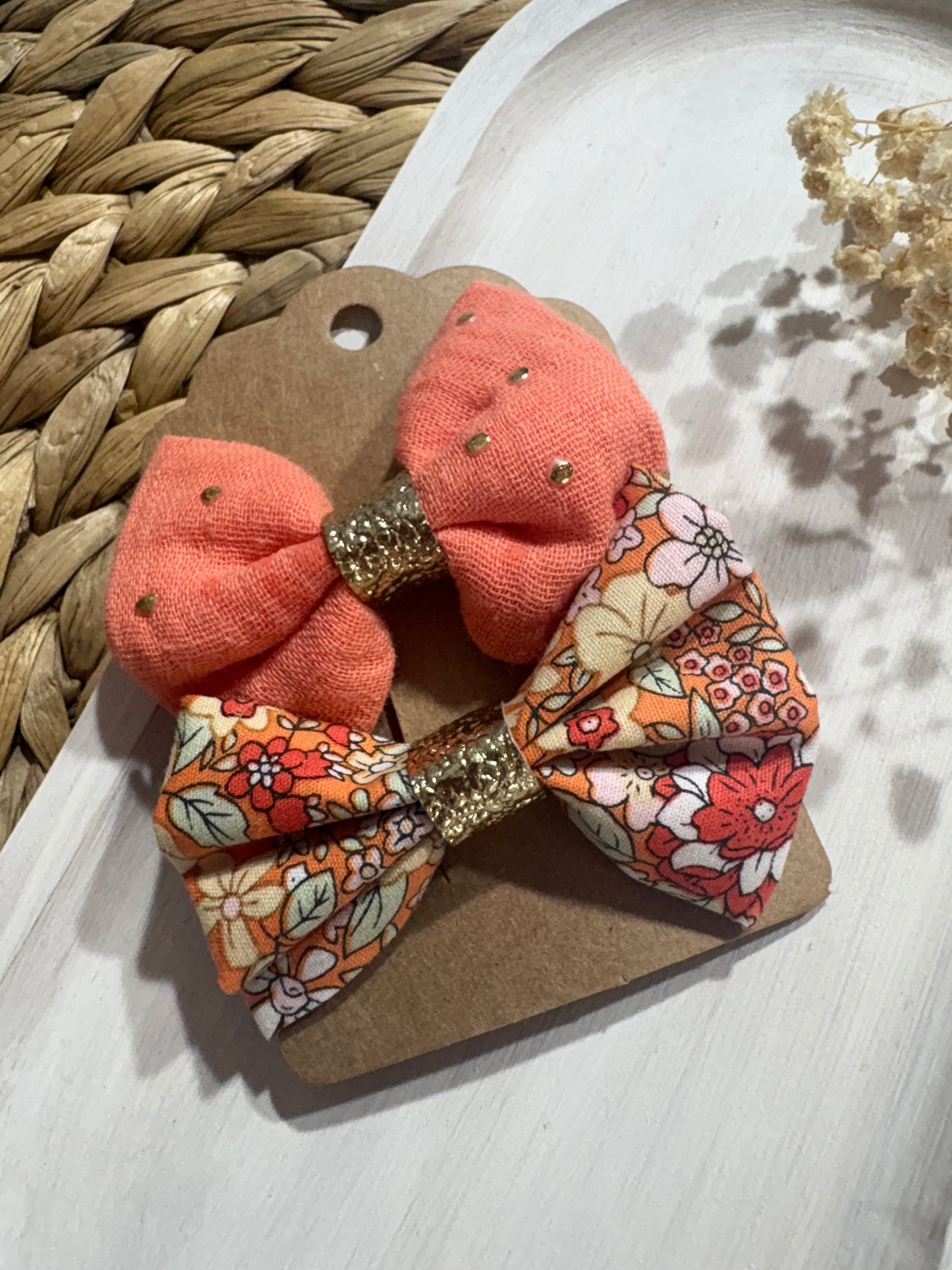 Barrettes cheveux tissus - Fait main