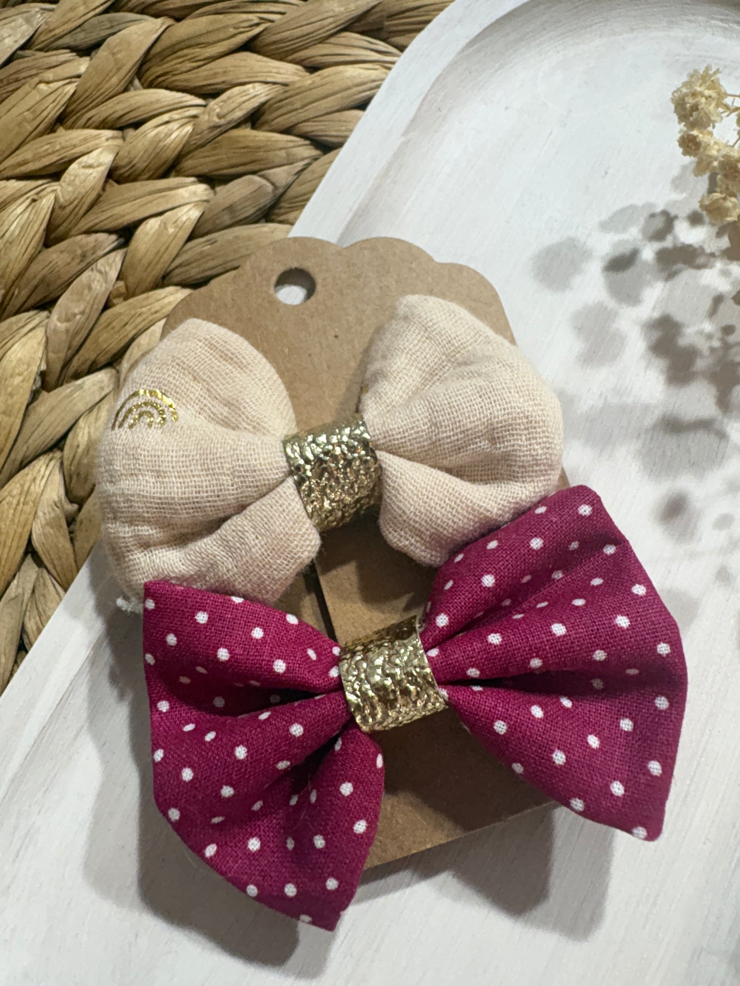 Barrettes cheveux tissus - Fait main