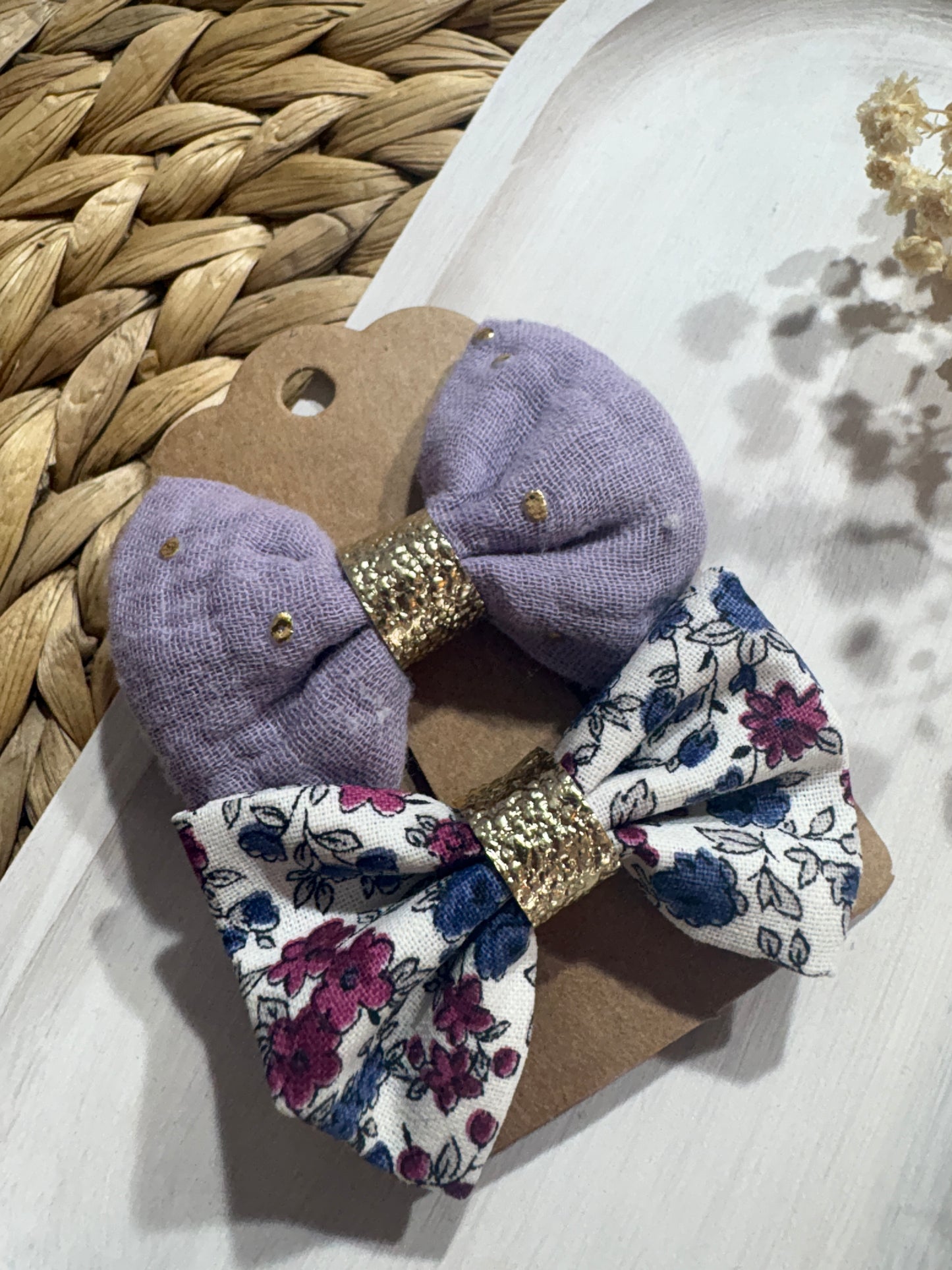 Barrettes cheveux tissus - Fait main