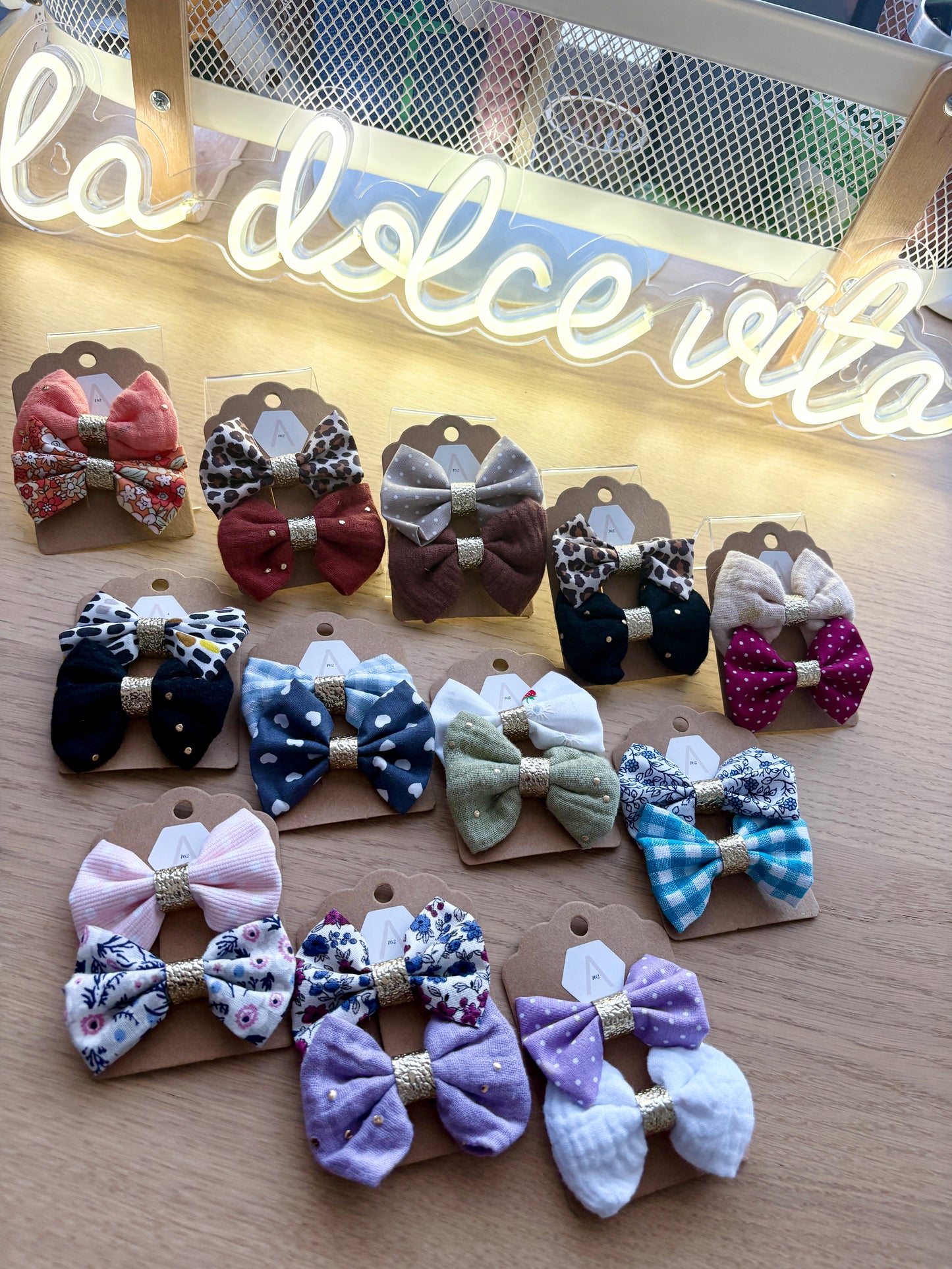 Barrettes cheveux tissus - Fait main