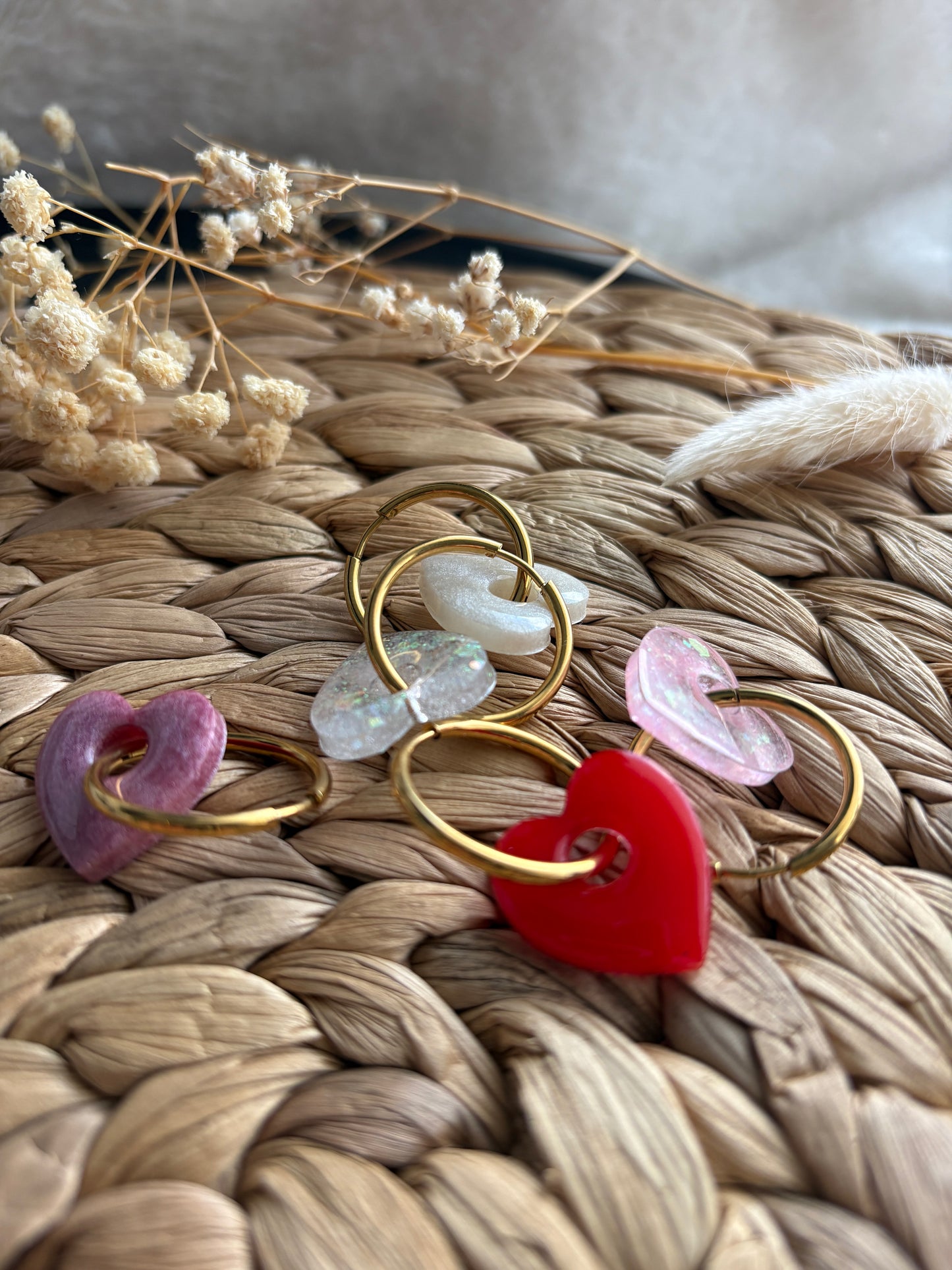 Boucles d'oreilles - Pampilles Coeur